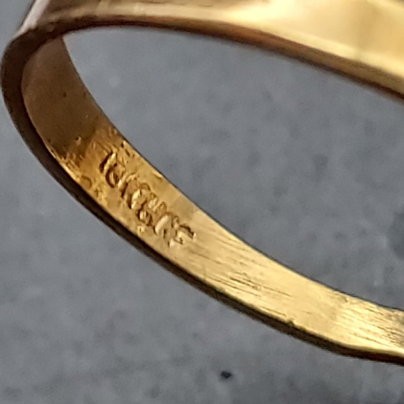 Vintage Costume Jewelry Ring 18KHGE Black Rhinestone Size 6.5 - Picture 8 of 13